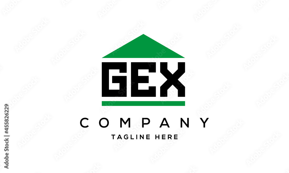 GEX three letter house for real estate logo design GEX three letter house for real estate logo design