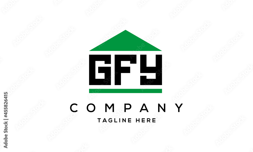GFY three letter house for real estate logo design GFY three letter house for real estate logo design