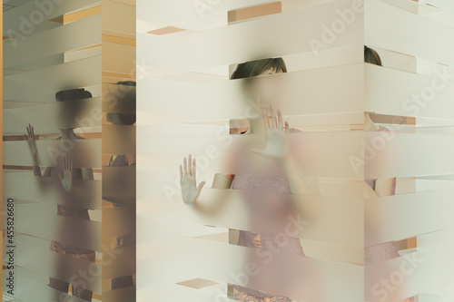 Reflection series: woman trapped 