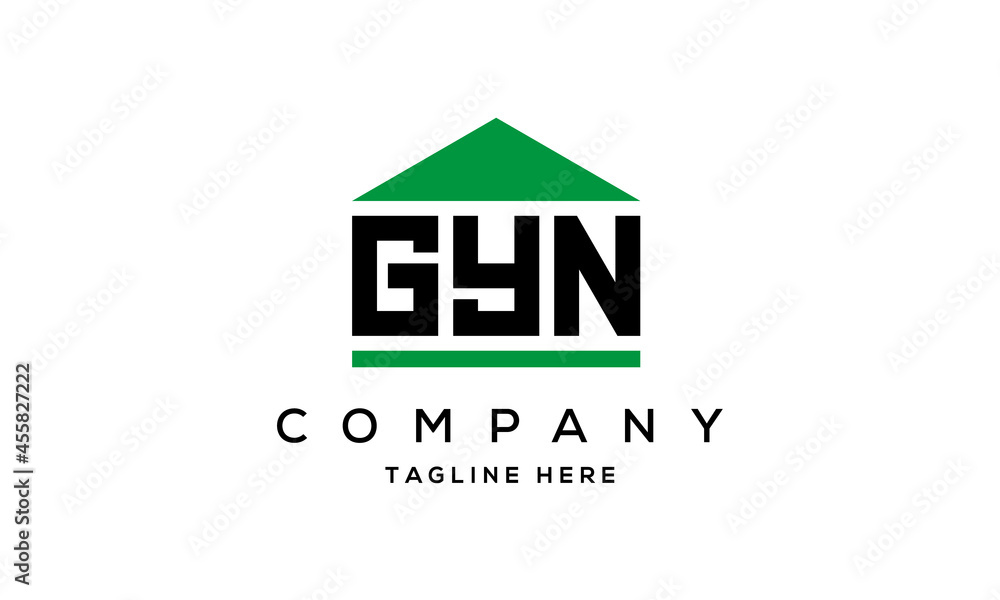 GYN three letter house for real estate logo design GYN three letter house for real estate logo design