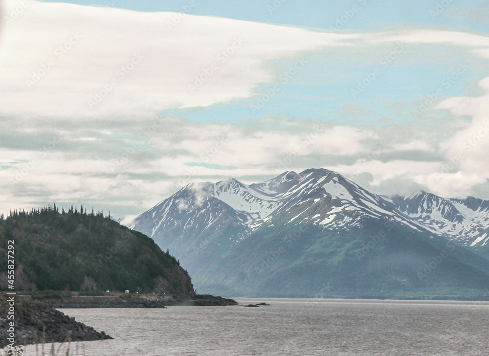 landscape with mountains and sky