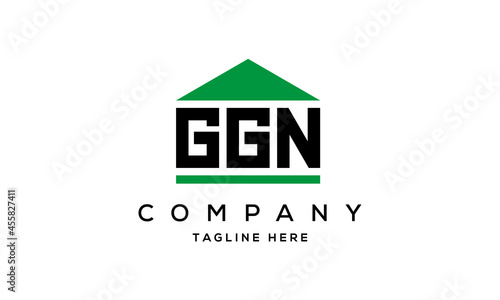 GGN three letter house for real estate logo design