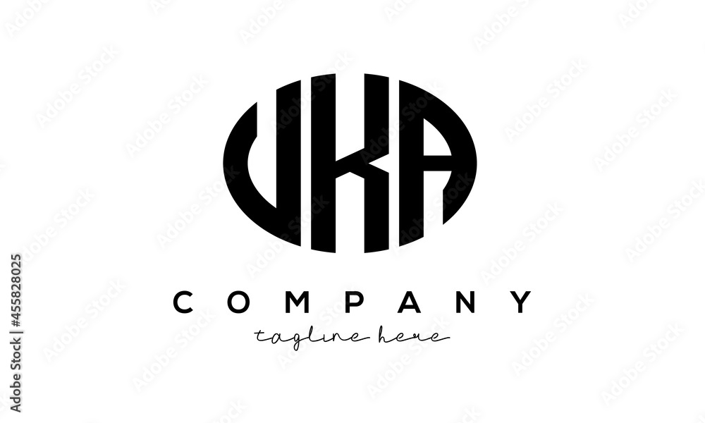 UKA three Letters creative circle logo design