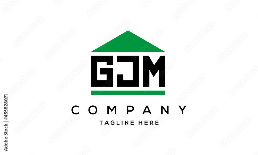 GJM three letter house for real estate logo design GJM three letter house for real estate logo design