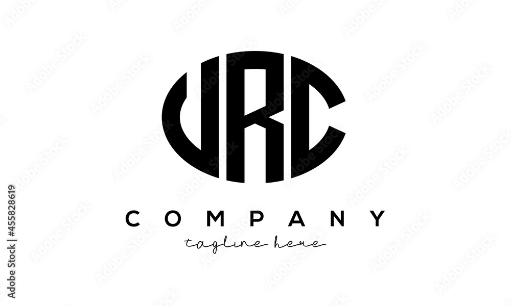 URC three Letters creative circle logo design