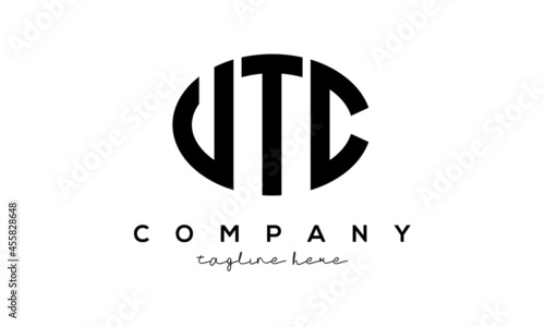 UTC three Letters creative circle logo design