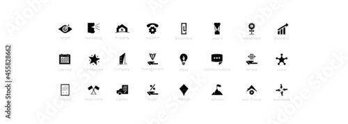 Business icon collection. Vector pictogram set. 