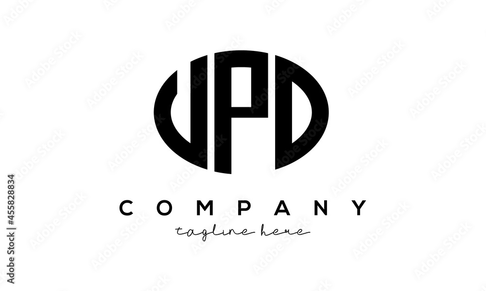 UPD three Letters creative circle logo design UPD three Letters creative circle logo design