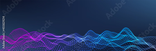 Abstract Dot background. Tech wave. 3d pattern. Vector illustration © Horsepowermini