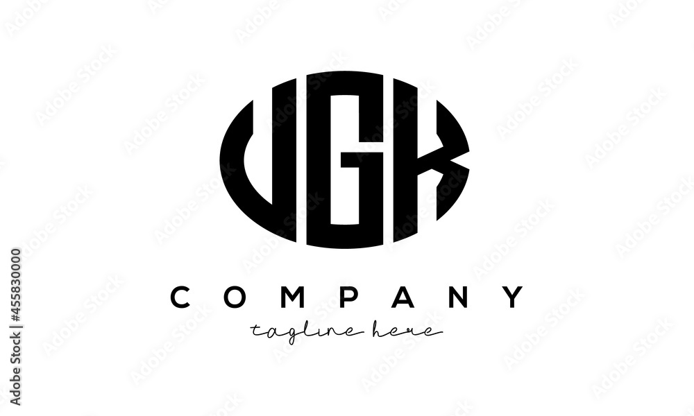 UGK three Letters creative circle logo design