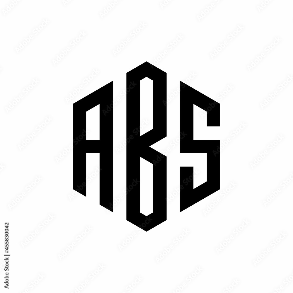 Fototapeta premium Initial three letter ABS logo hexagon