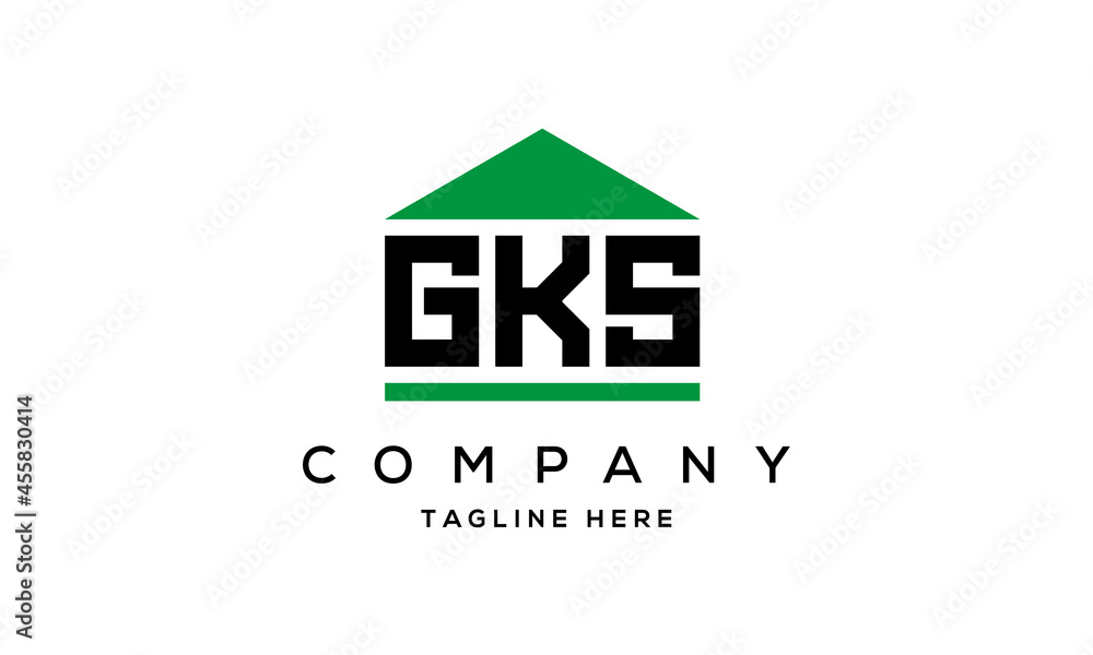 GKS three letter house for real estate logo design GKS three letter house for real estate logo design