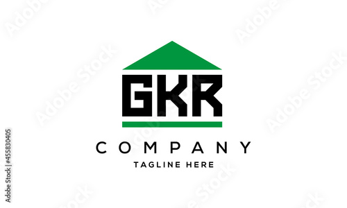 GKR three letter house for real estate logo design photo