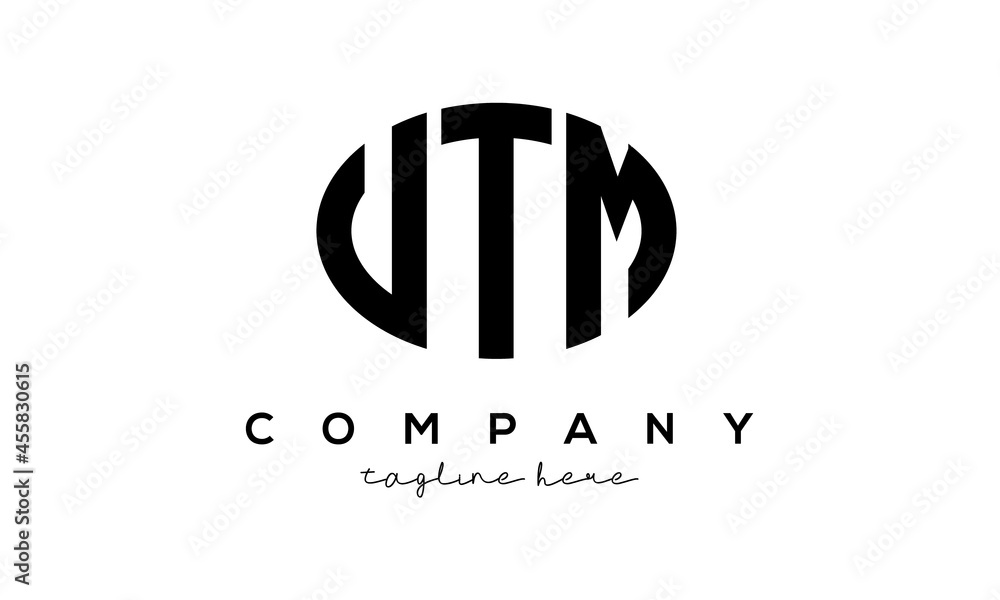 UTM three Letters creative circle logo design UTM three Letters creative circle logo design