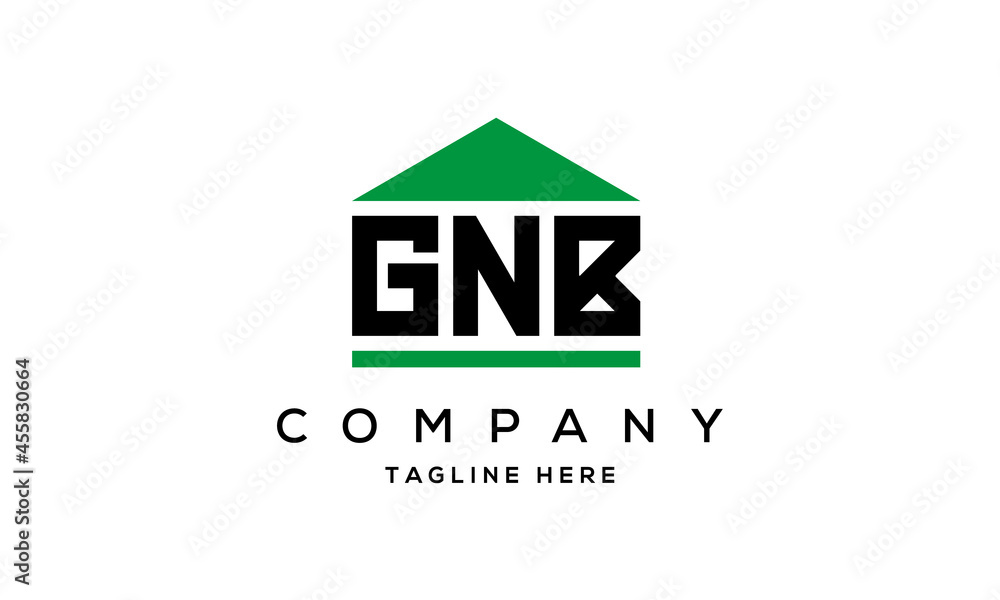GNB three letter house for real estate logo design Stock Vector Adobe