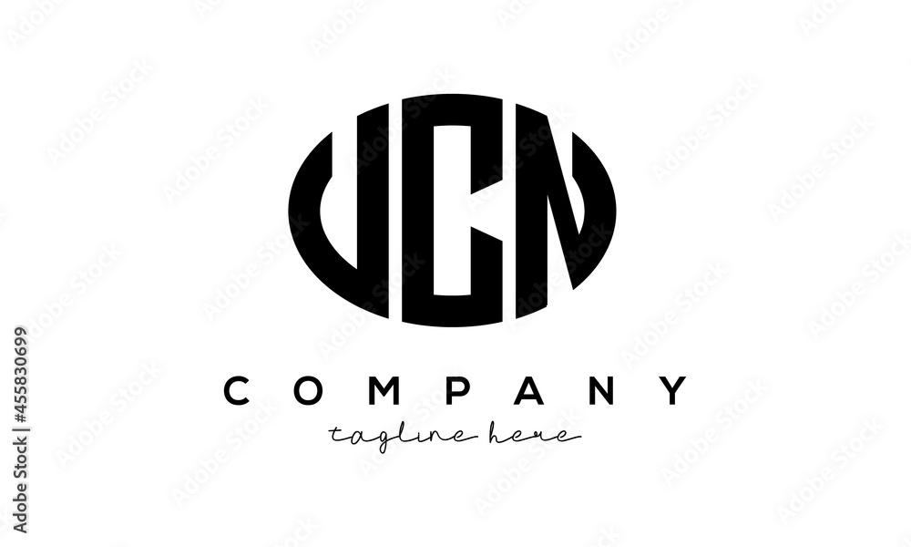 UCN three Letters creative circle logo design