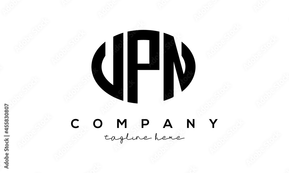 UPN three Letters creative circle logo design