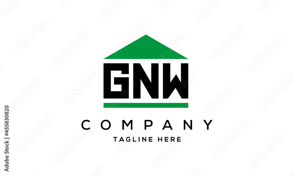 GNW three letter house for real estate logo design GNW three letter house for real estate logo design