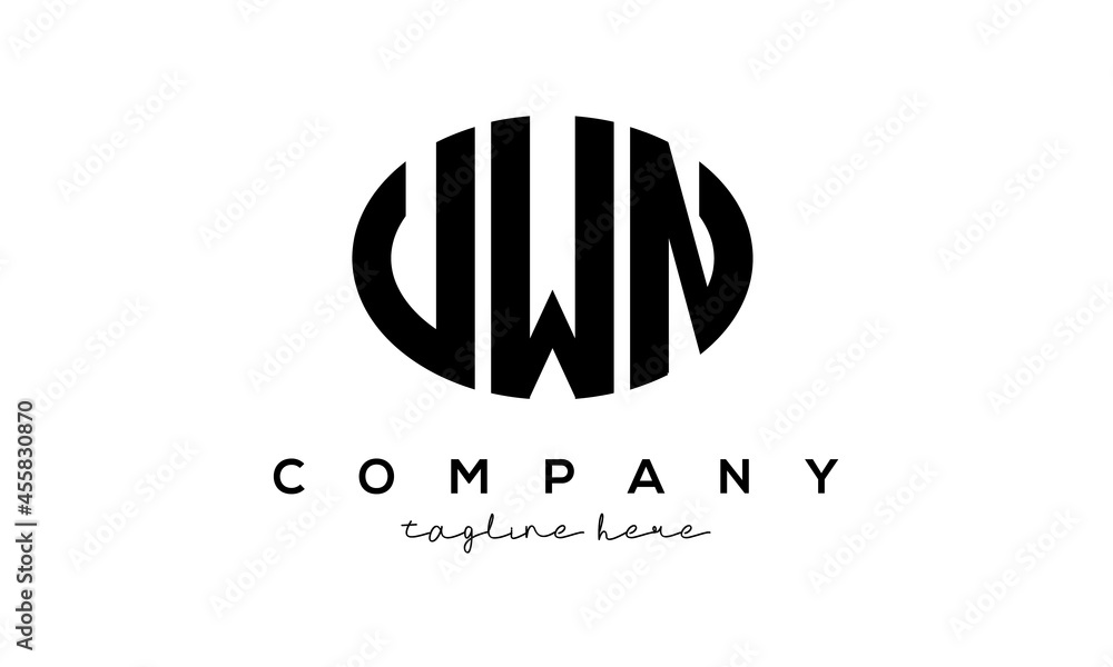 UWN three Letters creative circle logo design UWN three Letters creative circle logo design