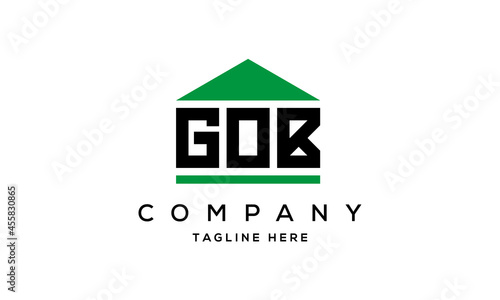 GOB three letter house for real estate logo design