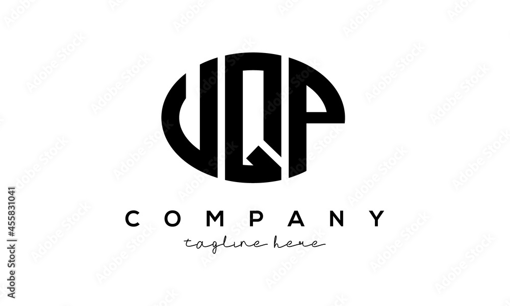 UQP three Letters creative circle logo design UQP three Letters creative circle logo design