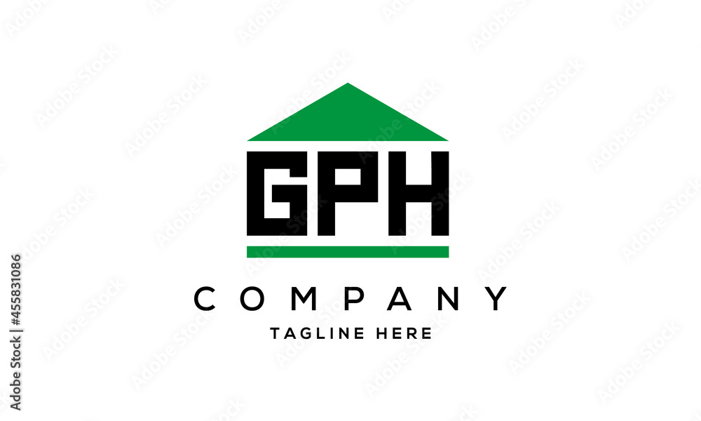 Fototapeta premium GPH three letter house for real estate logo design
