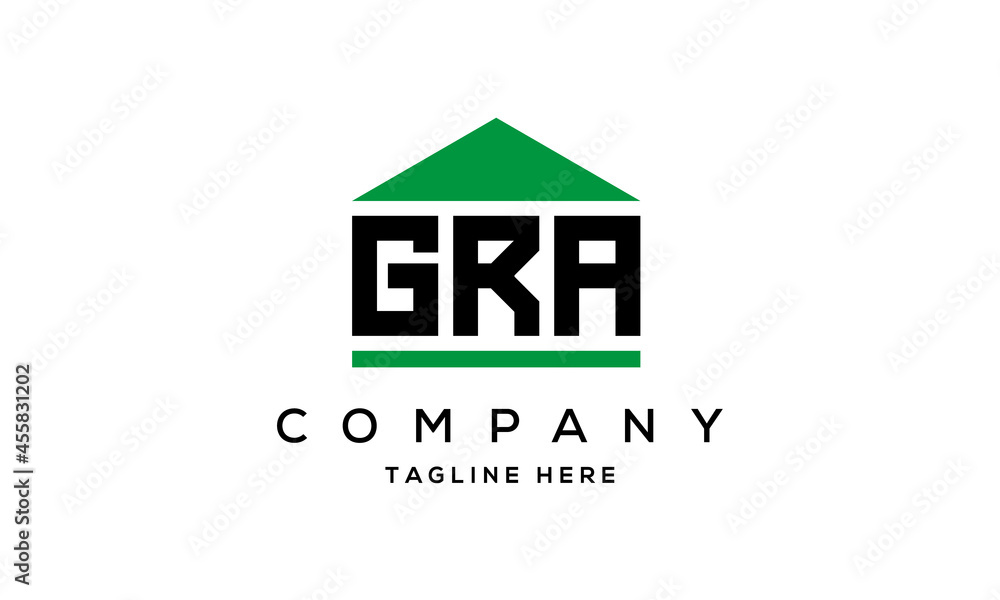 GRA three letter house for real estate logo design - obrazy, fototapety, plakaty 