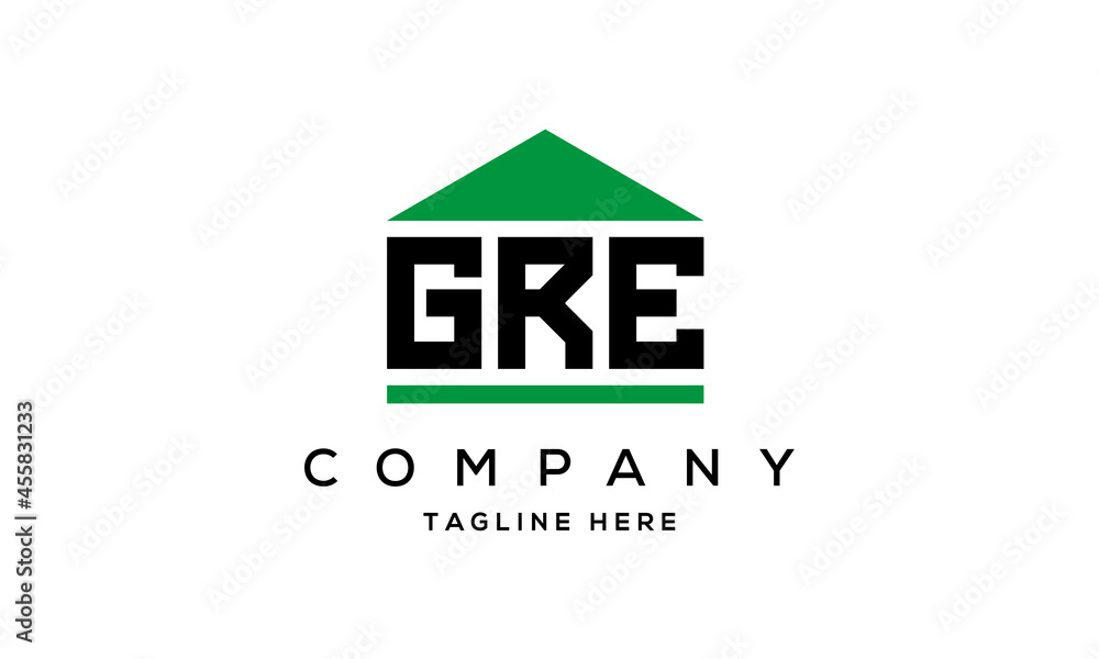 GRE three letter house for real estate logo design GRE three letter house for real estate logo design