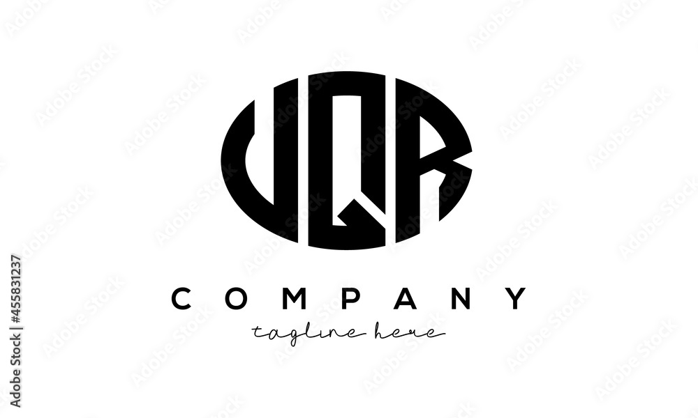 UQR three Letters creative circle logo design