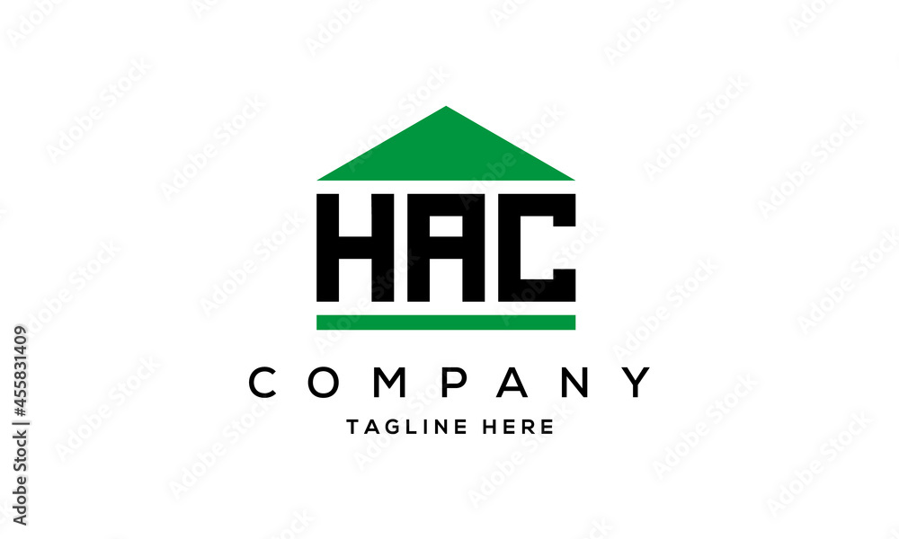 HAC three letter house for real estate logo design HAC three letter house for real estate logo design