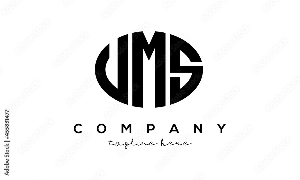 UMS three Letters creative circle logo design UMS three Letters creative circle logo design