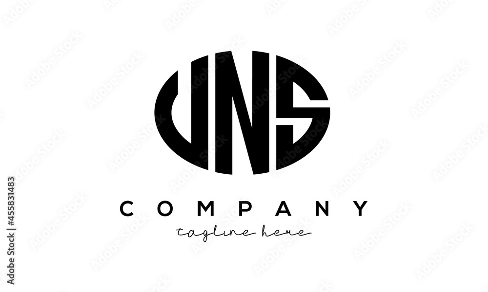 UNS three Letters creative circle logo design UNS three Letters creative circle logo design