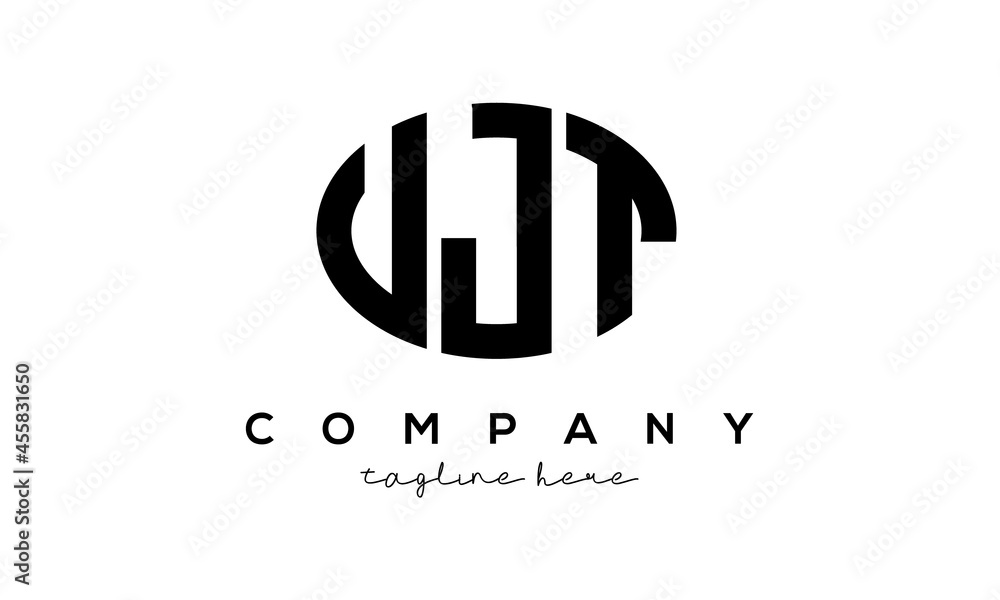 UJT three Letters creative circle logo design UJT three Letters creative circle logo design