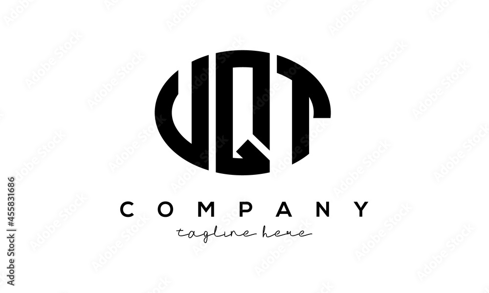 UQT three Letters creative circle logo design UQT three Letters creative circle logo design