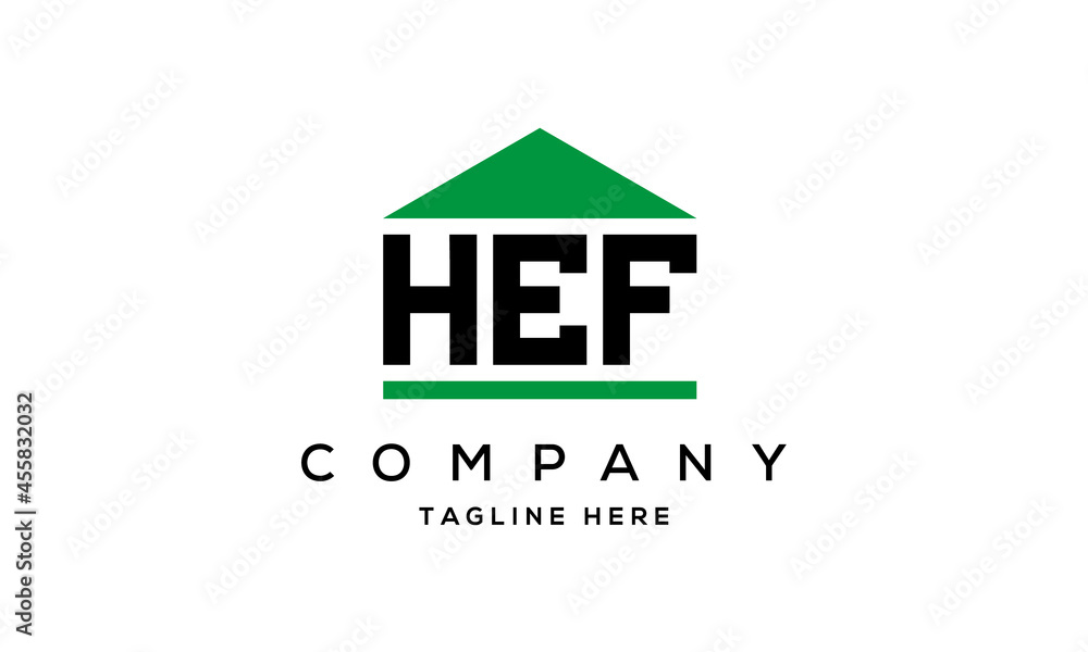 HEF three letter house for real estate logo design HEF three letter house for real estate logo design