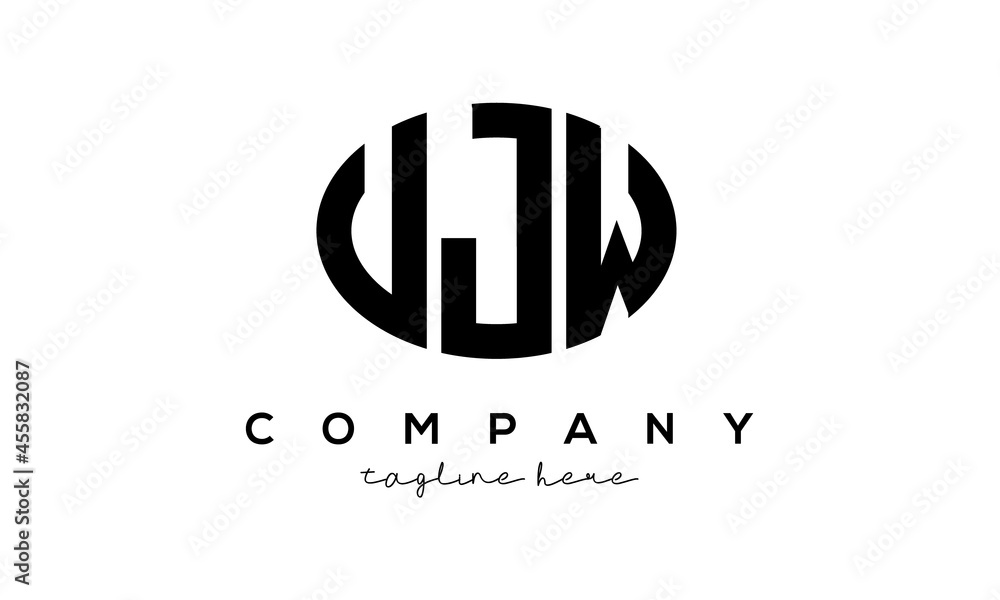 UJW three Letters creative circle logo design