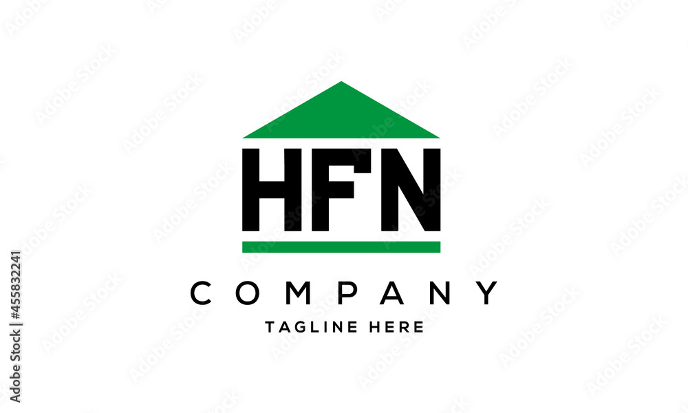 HFN three letter house for real estate logo design HFN three letter house for real estate logo design