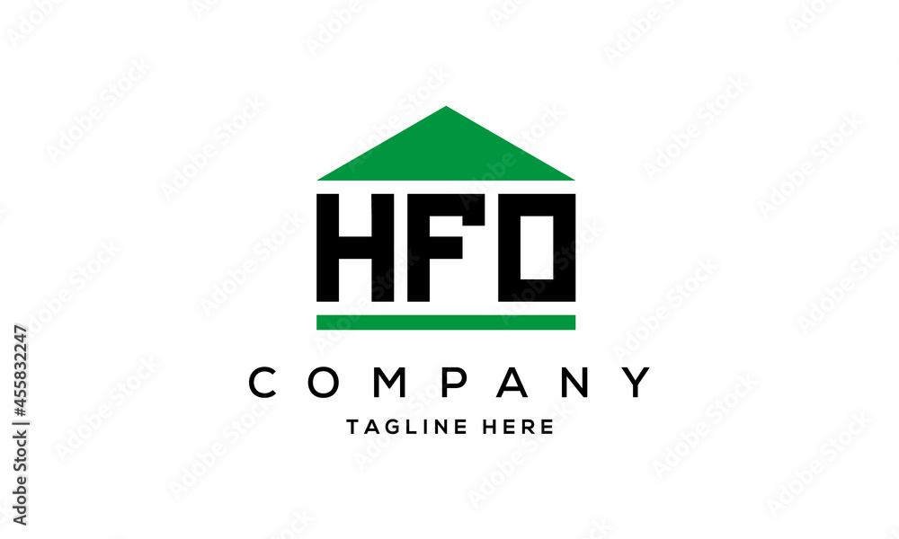 HFO three letter house for real estate logo design HFO three letter house for real estate logo design
