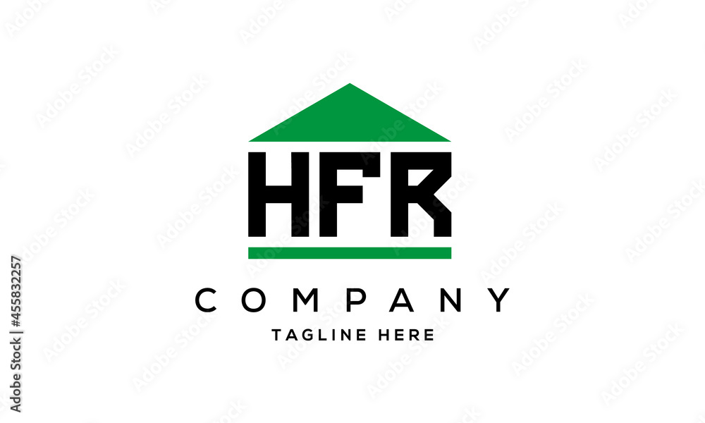 HFR three letter house for real estate logo design HFR three letter house for real estate logo design