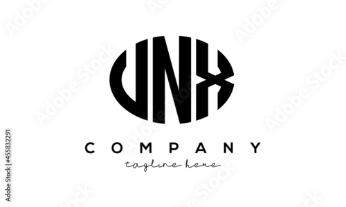 UNX three Letters creative circle logo design photo