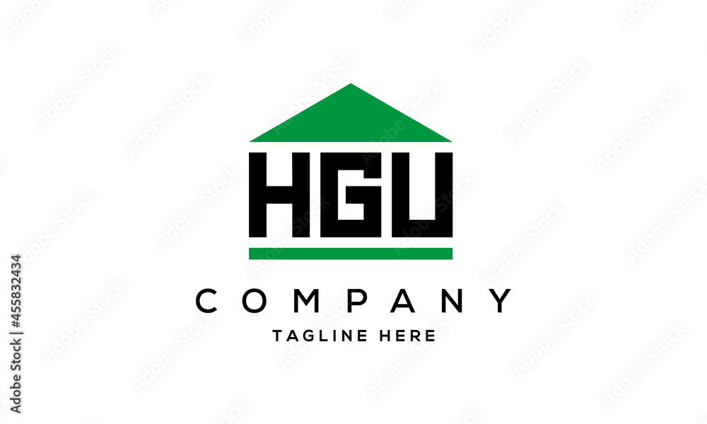 Fototapeta premium HGU three letter house for real estate logo design
