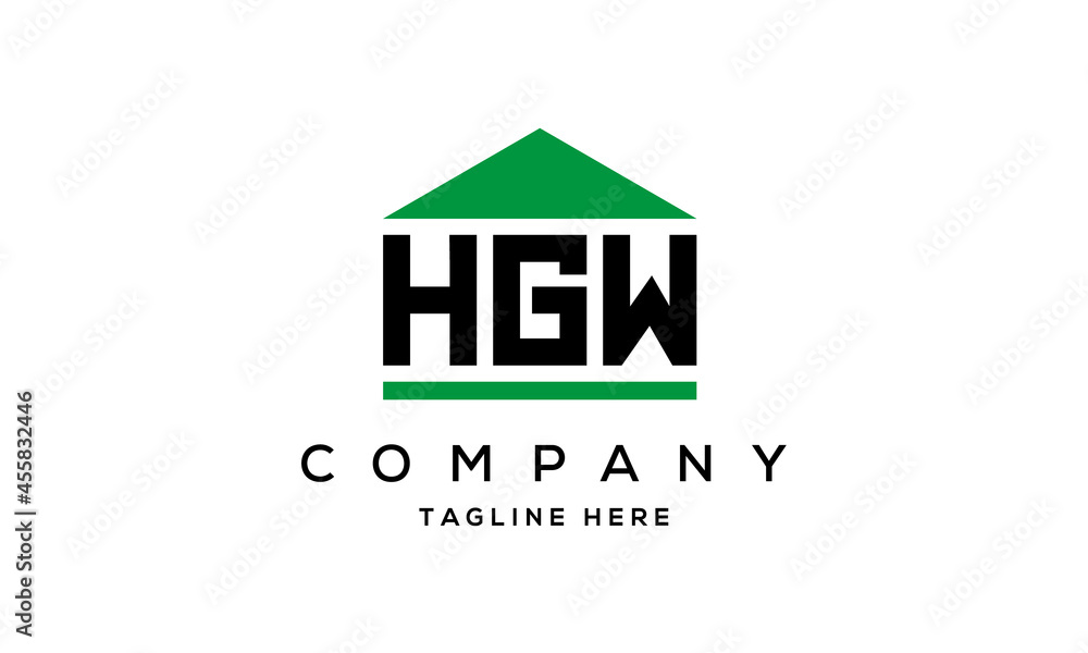 HGW three letter house for real estate logo design HGW three letter house for real estate logo design