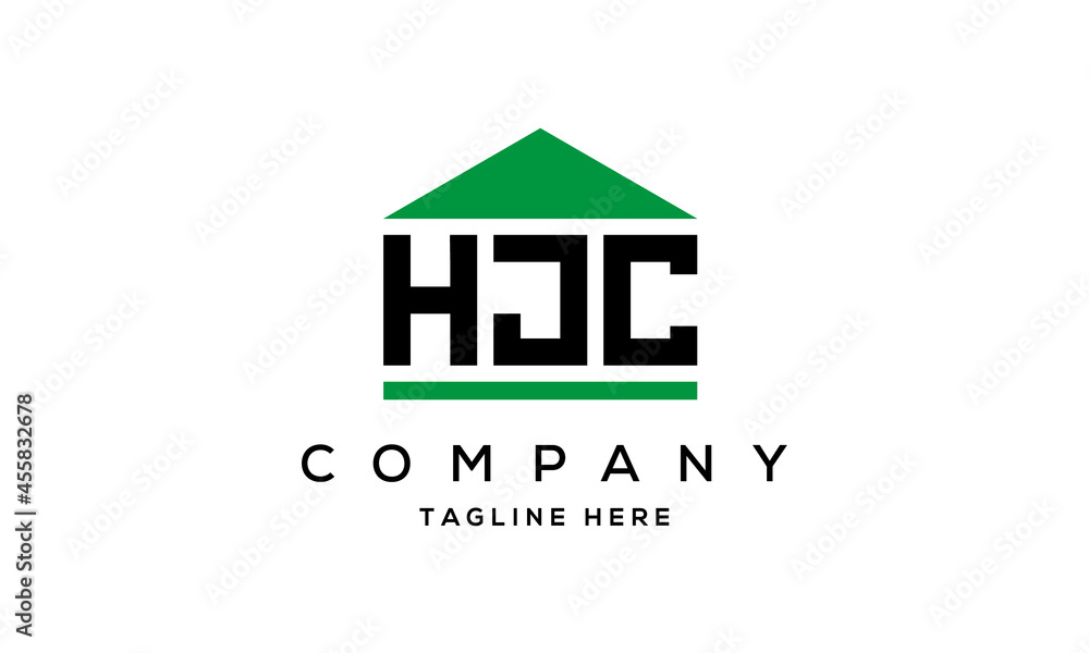 HJC three letter house for real estate logo design HJC three letter house for real estate logo design