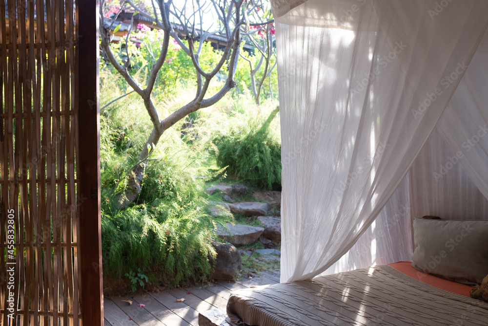 garden view from a wooden house garden view from a wooden house