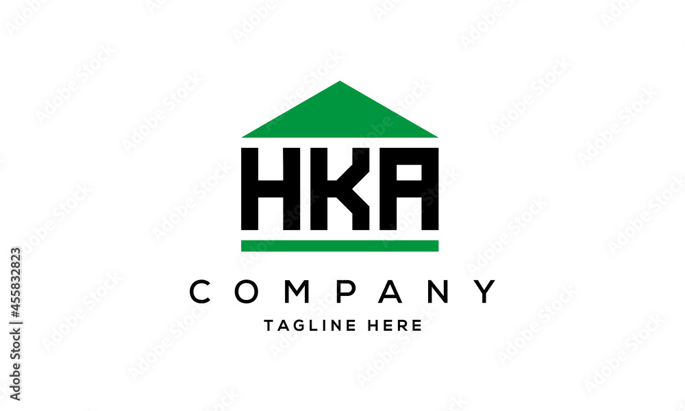 HKA three letter house for real estate logo design HKA three letter house for real estate logo design