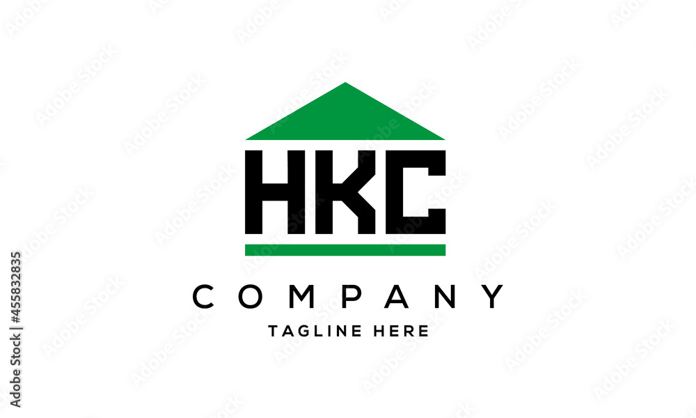 HKC three letter house for real estate logo design HKC three letter house for real estate logo design