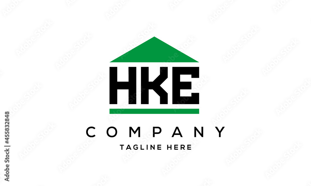 HKE three letter house for real estate logo design HKE three letter house for real estate logo design