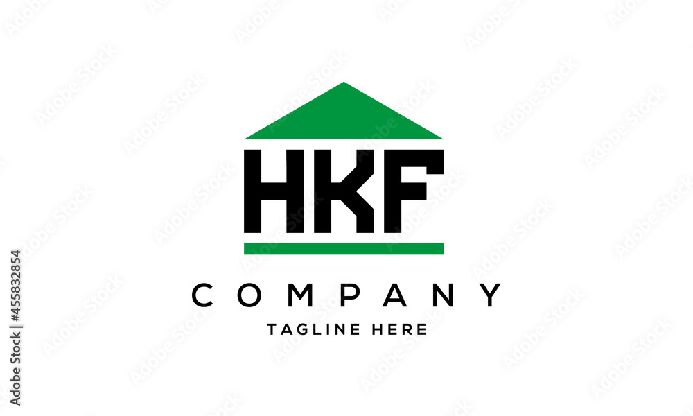 HKF three letter house for real estate logo design HKF three letter house for real estate logo design