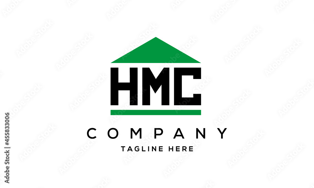 HMC three letter house for real estate logo design HMC three letter house for real estate logo design