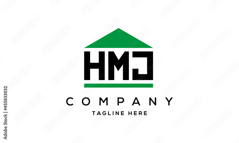 HMJ three letter house for real estate logo design HMJ three letter house for real estate logo design